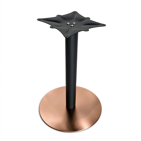 TNK-LBP-01 Mesa decorativa redonda con tapa de madera y poste de metal único para sofá